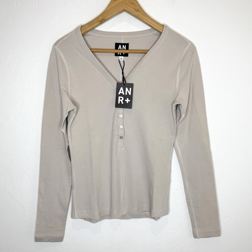 Alp N Rock Shay Long Sleeve Henley Shirt Womens Small Silver Gray